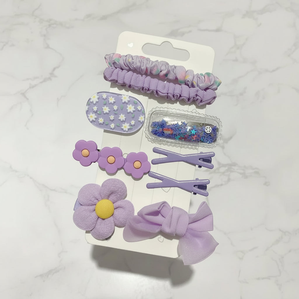 Labender Flower Bow Knot Hair Clip for Kids