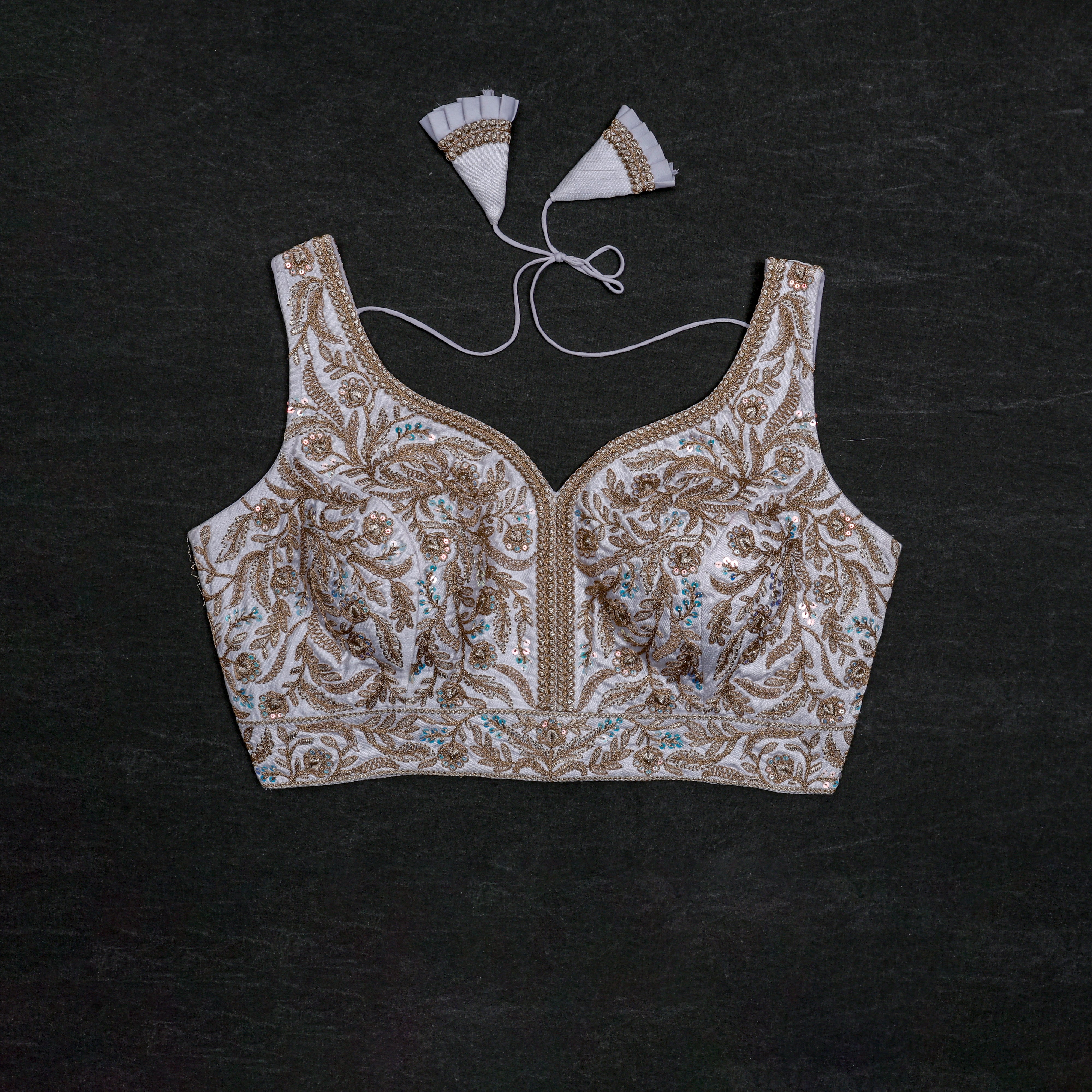 Silk Tailored Blouse With Detailed Design