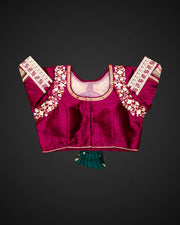 Silk U Neck Cutout Back Readymade Blouse