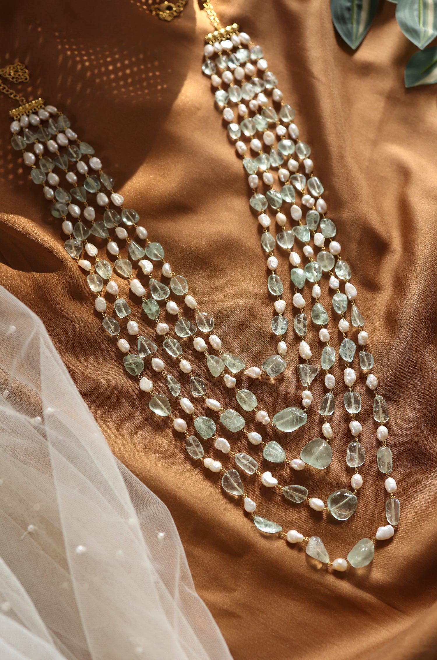 Mint Bliss Pearl Necklace - Dyulokha