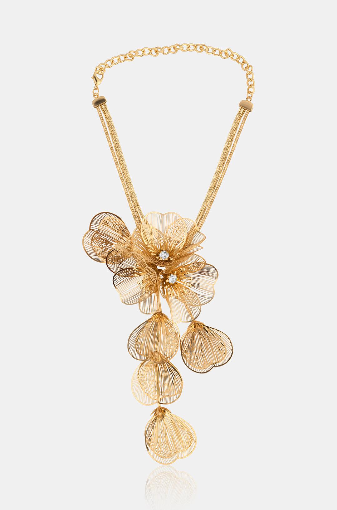 Timeless Beauty Floral Filigree Necklace - Dyulokha
