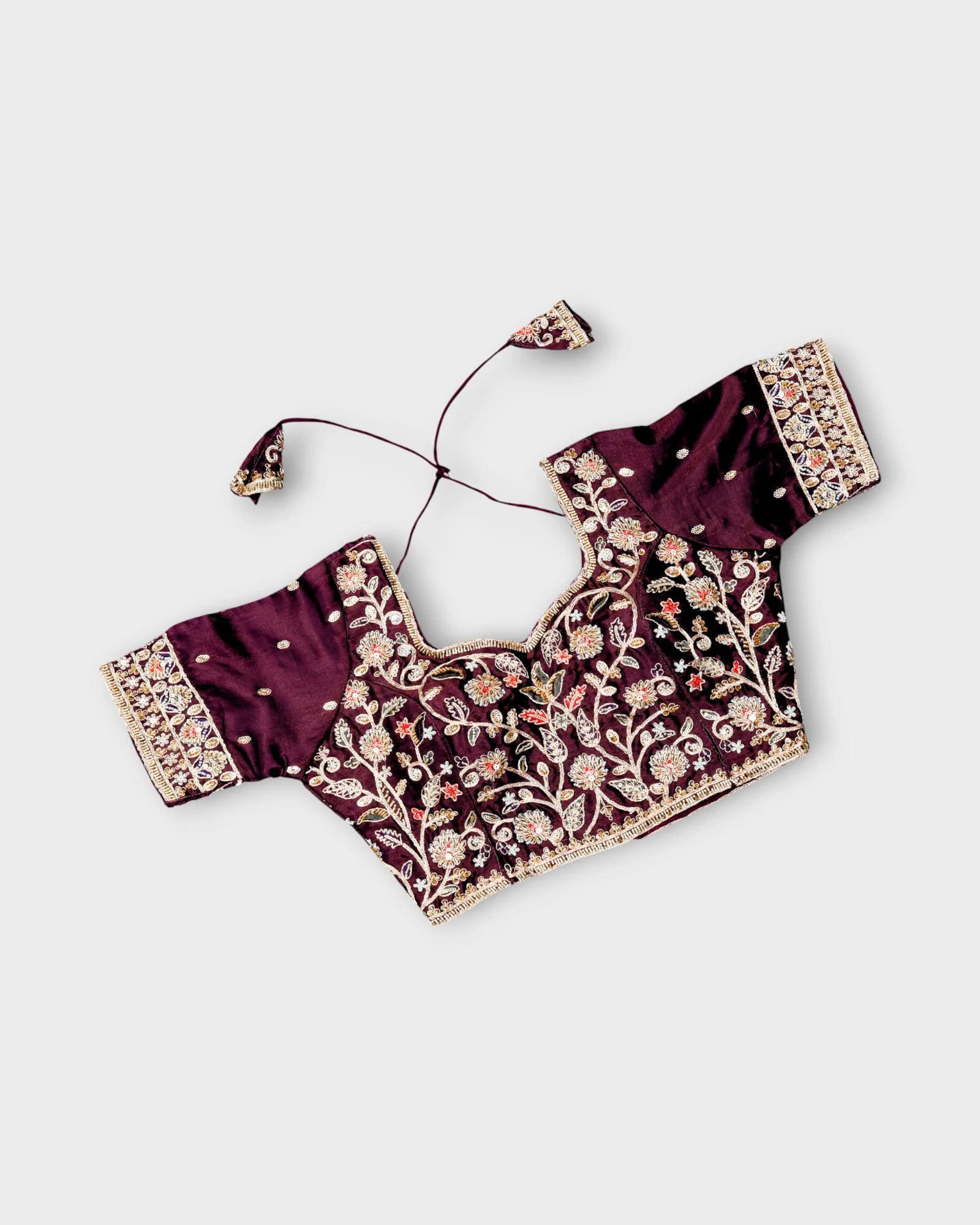 Cosmos Silk Sweetheart Neck Readymade Blouse