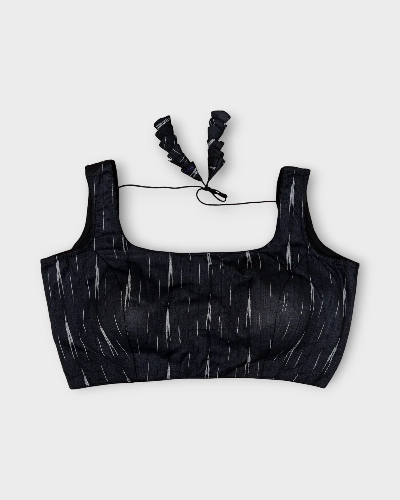 Cotton U Neck Blouse with Back Closure