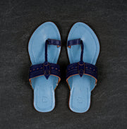Sky Blue Handcrafted Kolhapuri Sandals