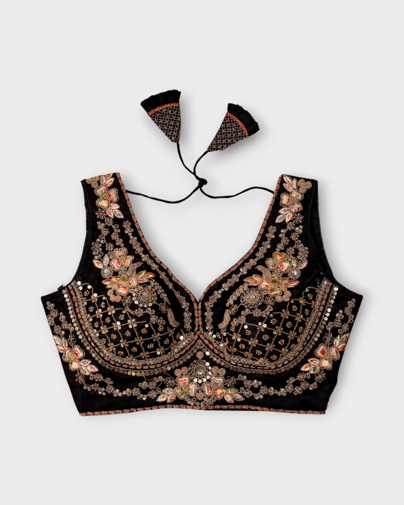 Italian Silk Embroidered Readymade Blouse