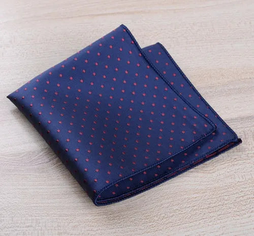 Navy Blue Paisley Polyester Pocket Square