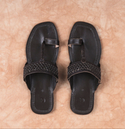 Dark Brown Open Toe Kolhapuri Sandals
