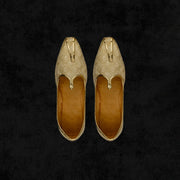 Gold Textured Artisan Pointed Mojaris
