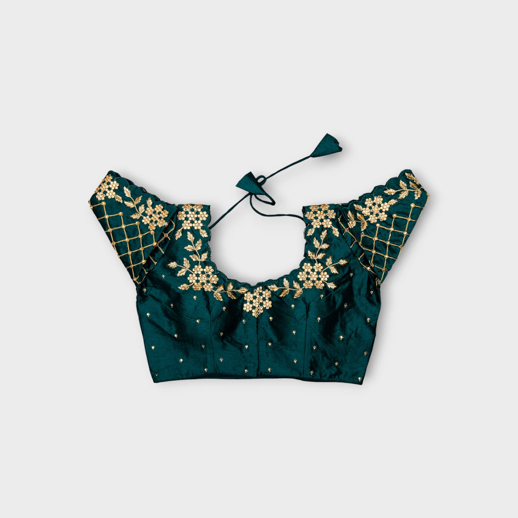 Milan Silk Jewel Neck Readymade Blouse