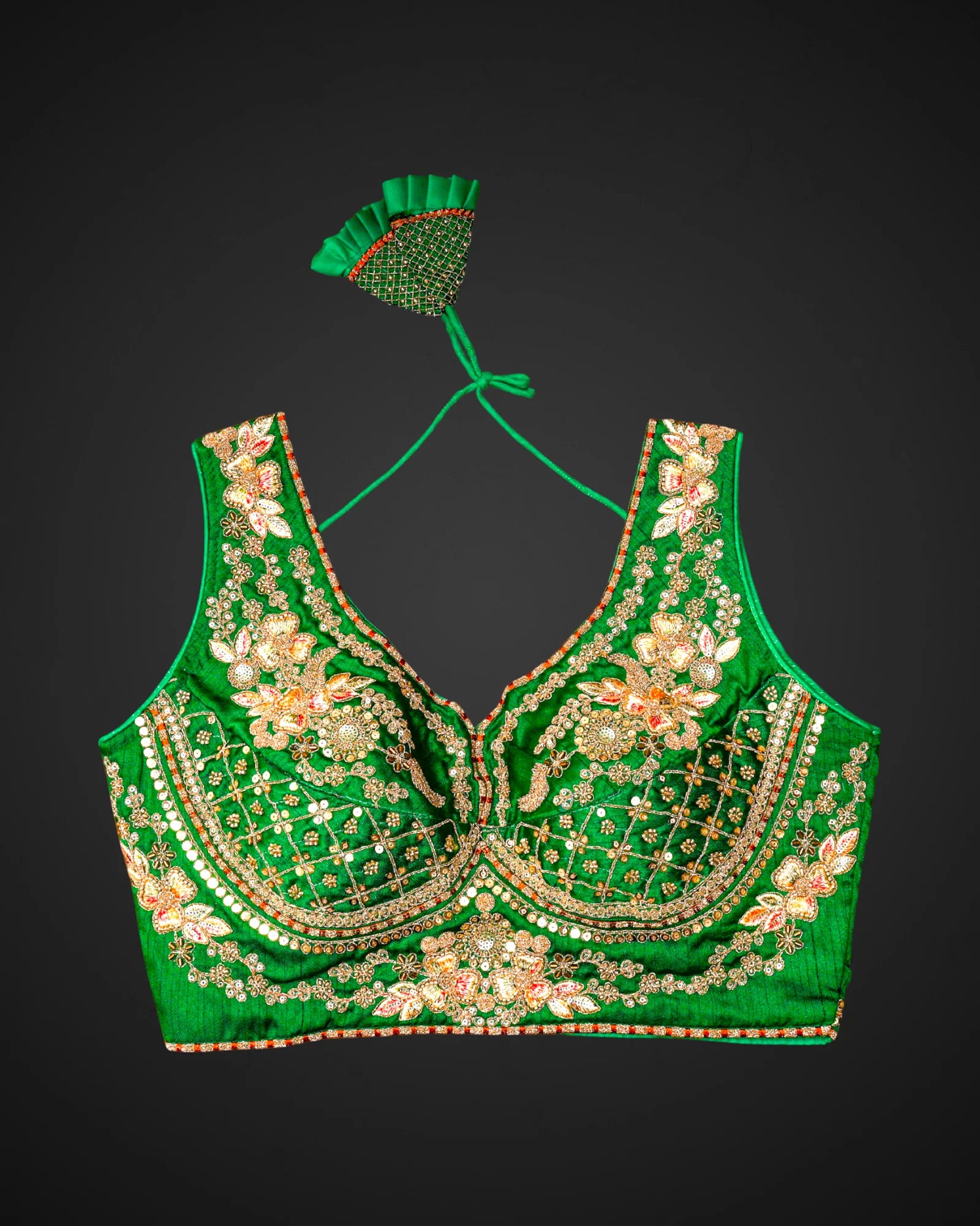 Italian Silk Embroidered Readymade Blouse
