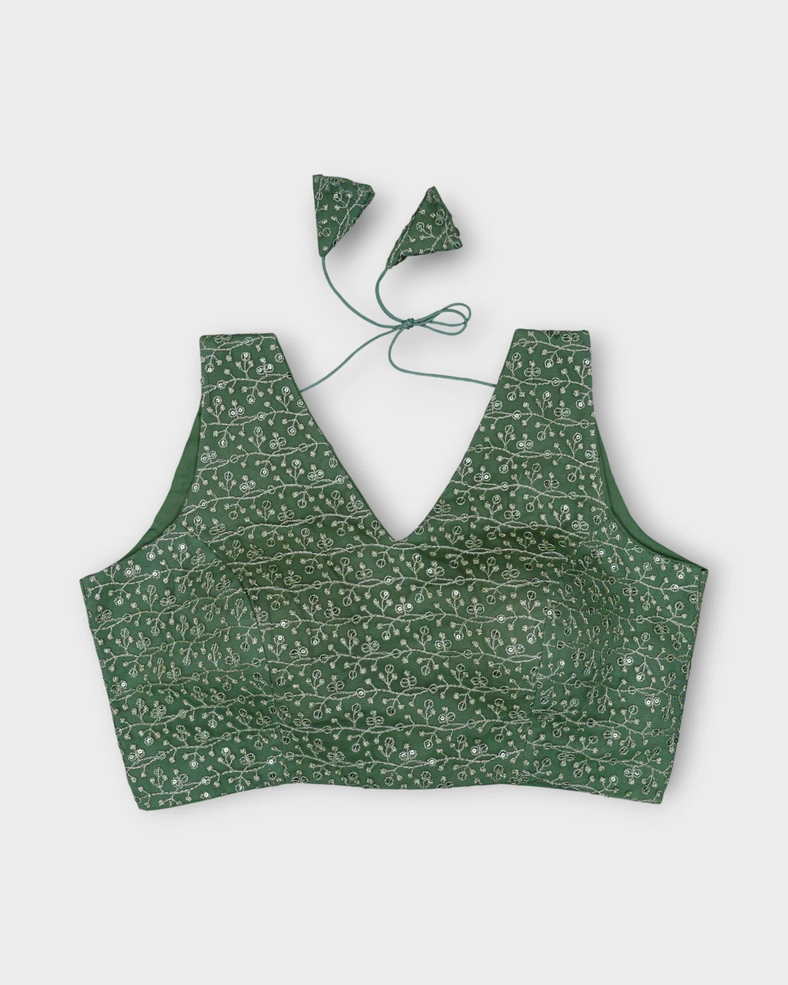V Neck Embroidered Cotton Readymade Blouse