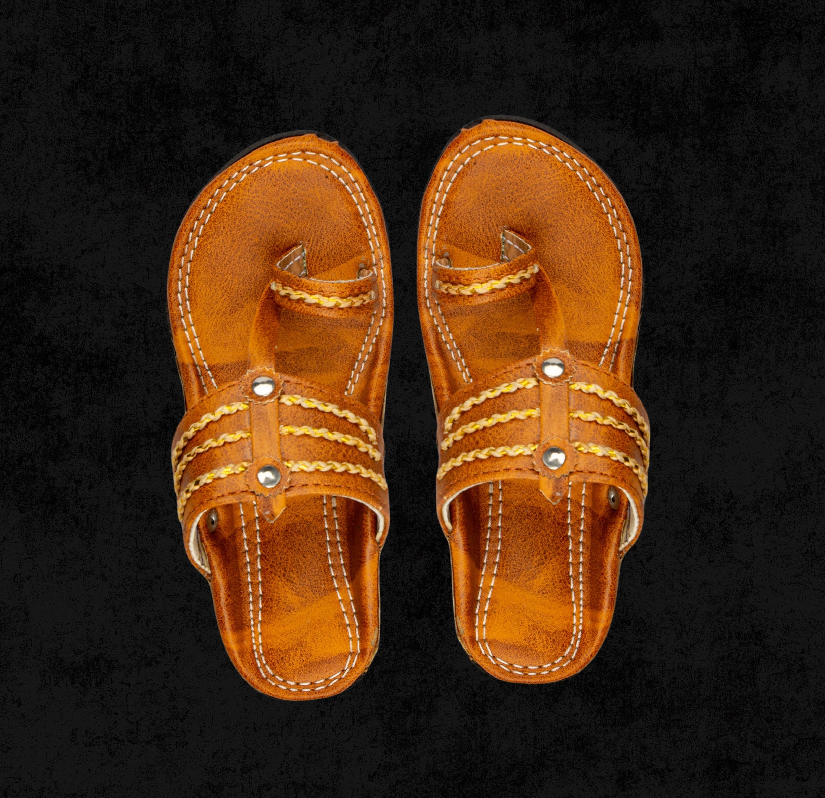 Natural Leather Kolhapuri In Tan