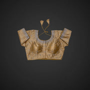 Silver Silk Zari Embroidered Readymade Blouse