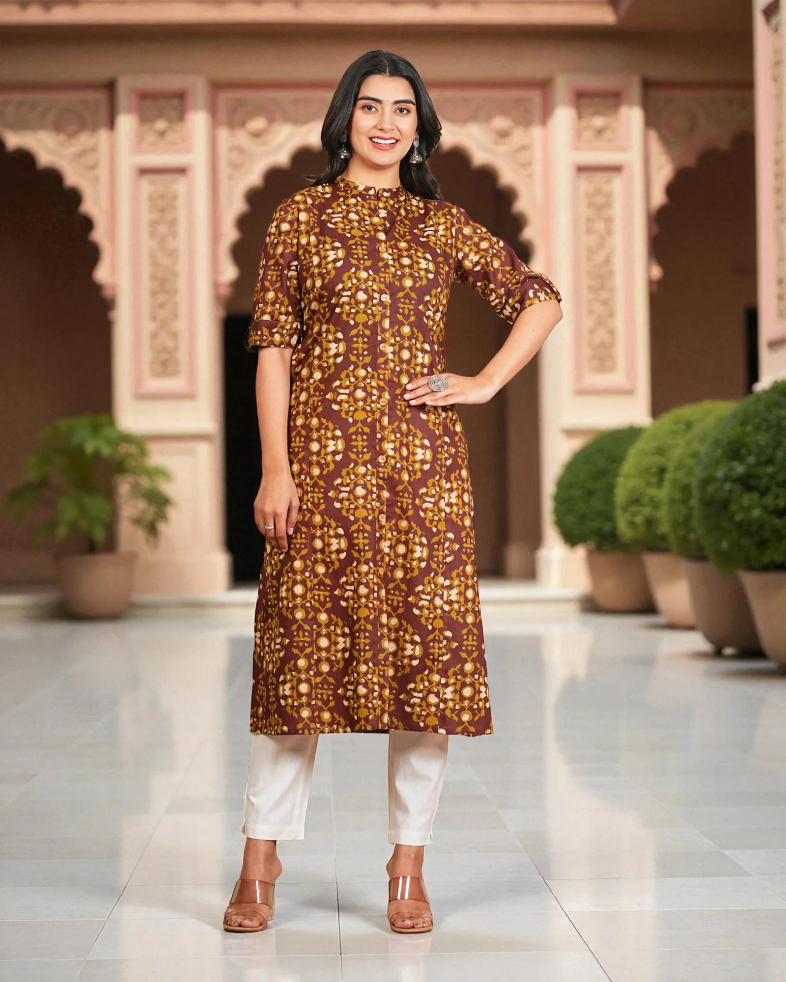 Cotton Thread Embroidered Kurta