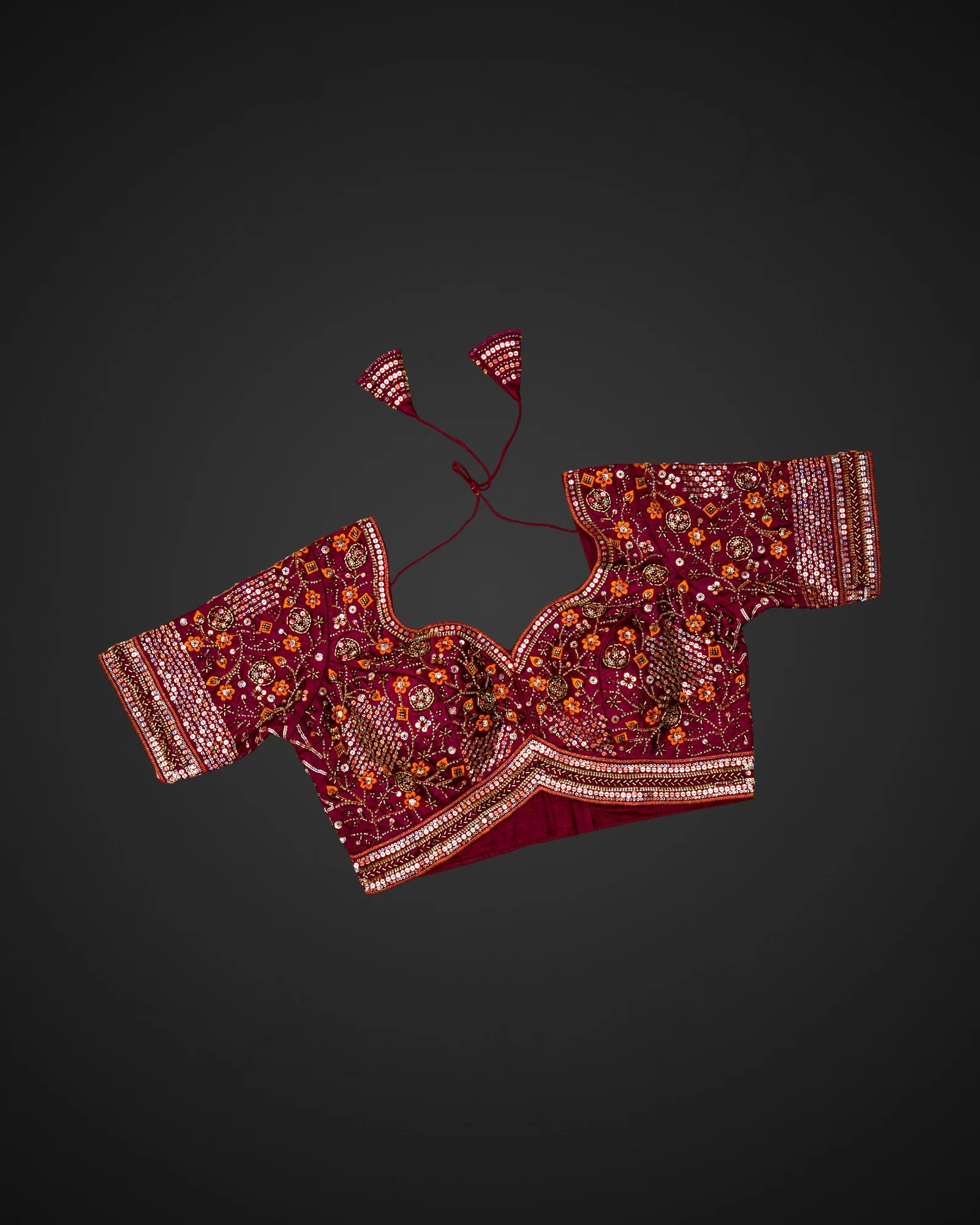 Cosmos Silk Embroidered Readymade Blouse