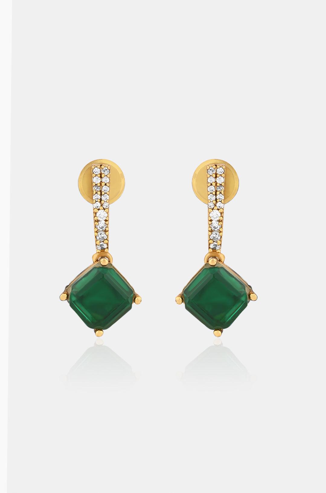 Victorian Green Elegance Earrings - Dyulokha