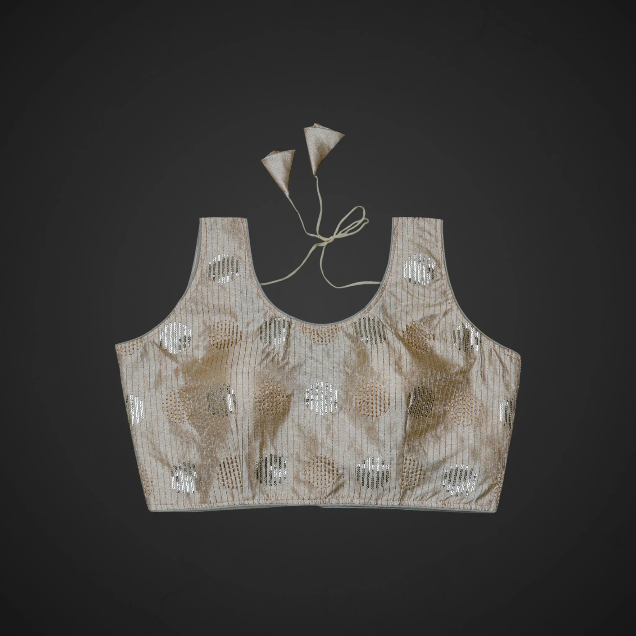 Silk U Neck Embroidered Readymade Blouse