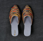 Two Tone Yellow Ethnic Mules