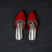 Red Pointed Artisan Mules