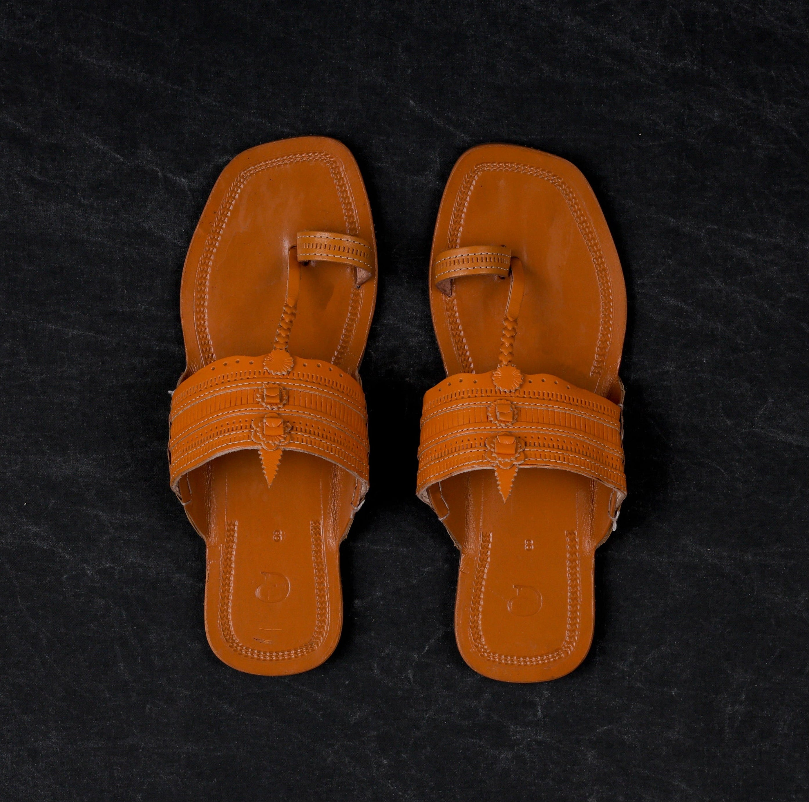 Tan Handcrafted Traditional Kolhapuri Sandals