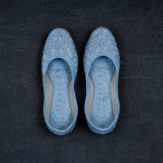 Almond Textured Sky Blue Jutti