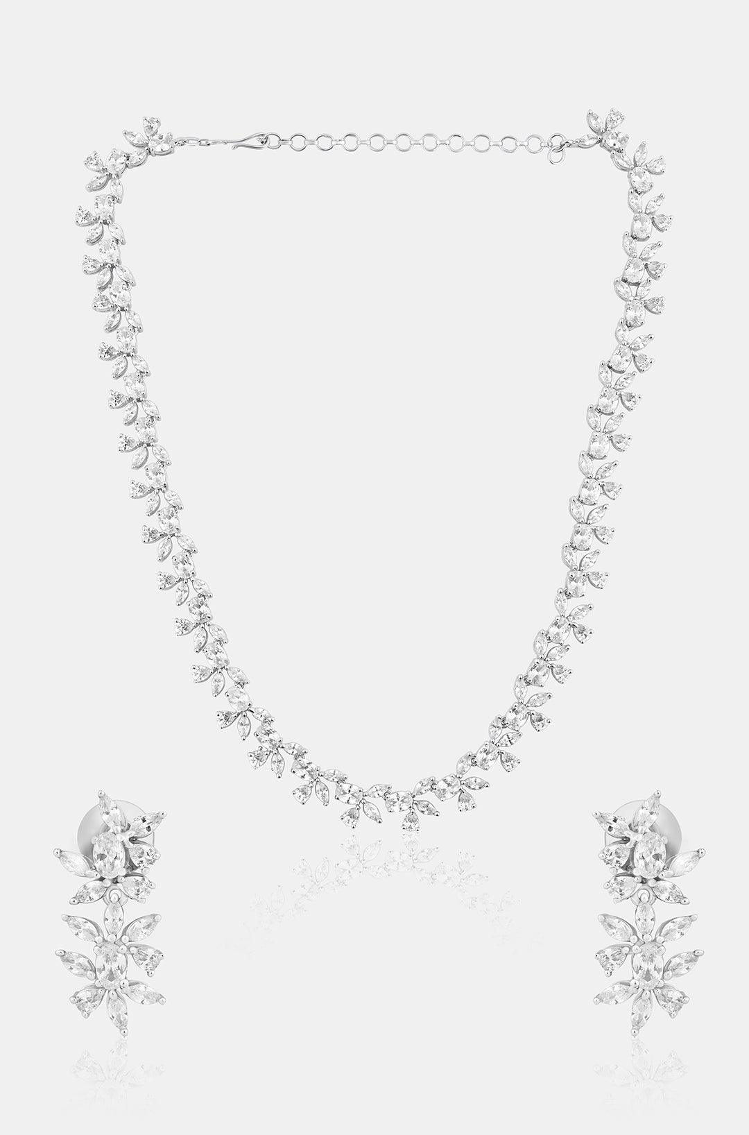 Dazzling Simplicity Diamond Necklace Set - Dyulokha