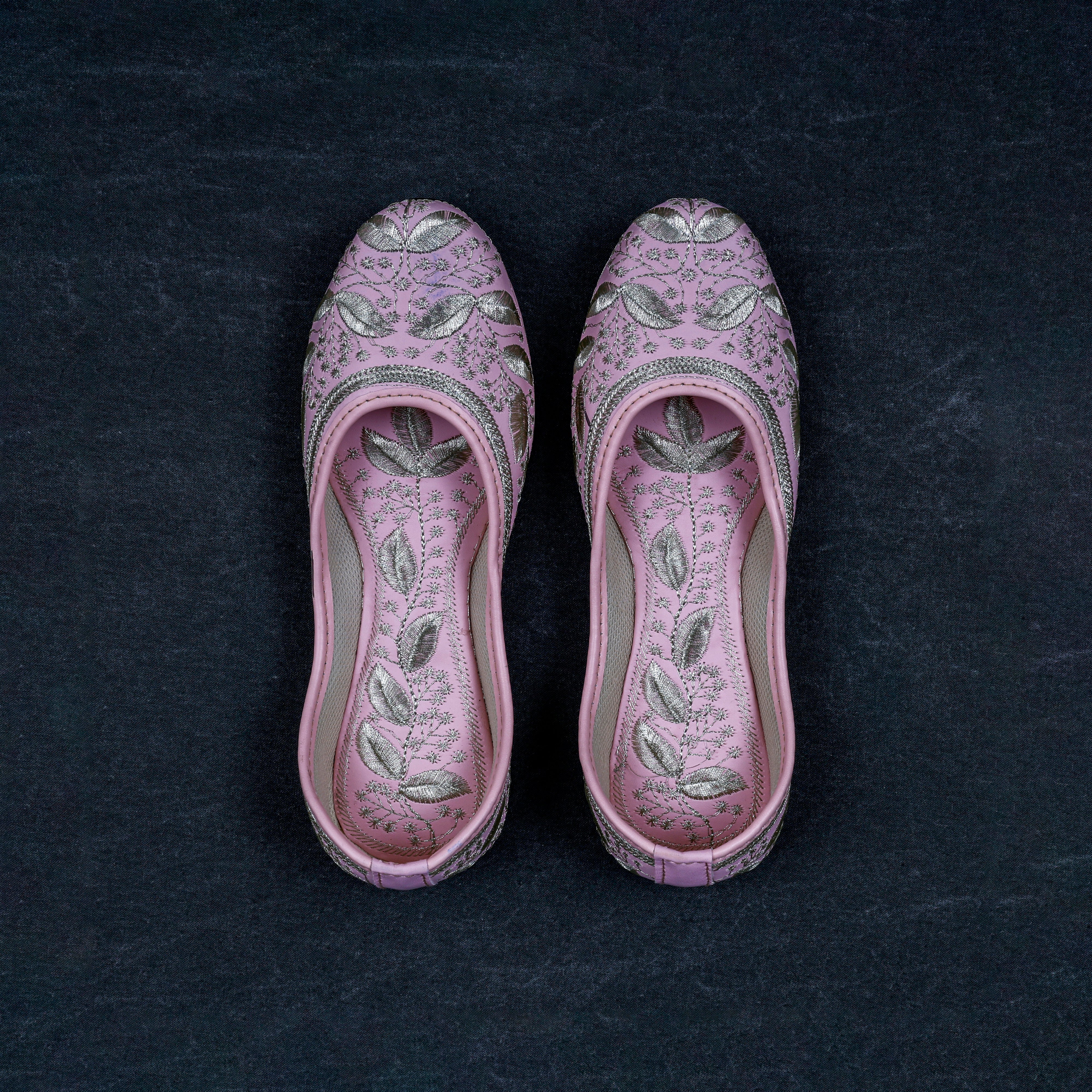 Textured Baby Pink Handcrafted Jutti