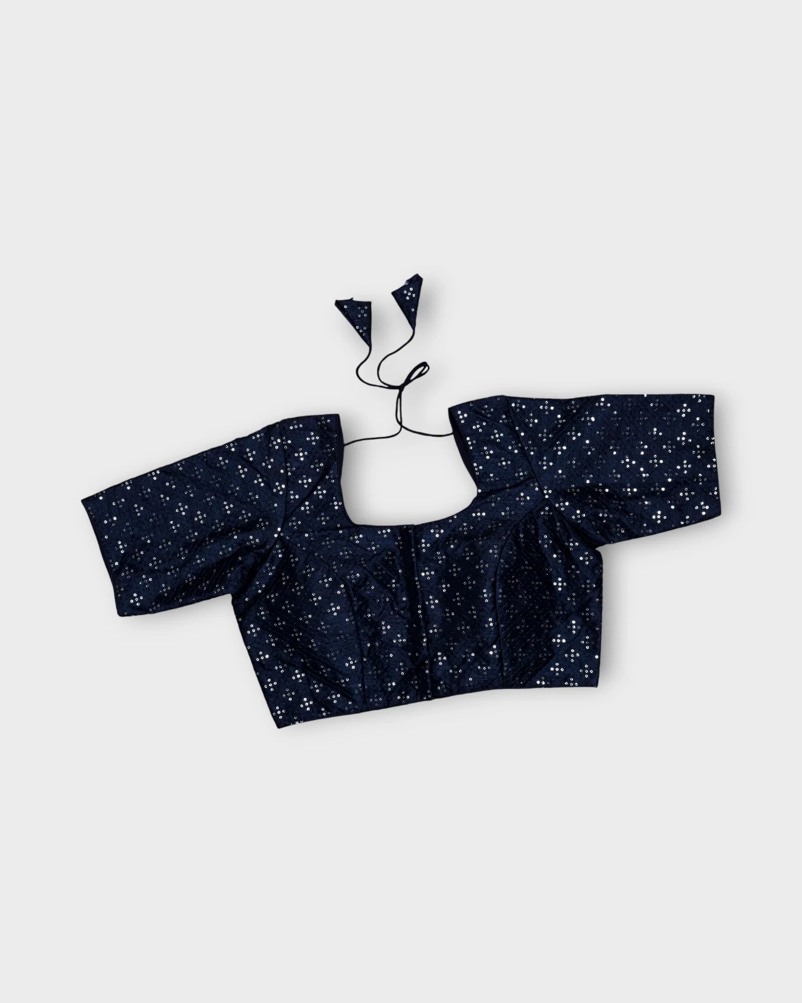 Raw Silk U Neck Deep Back Readymade Blouse