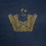 Chic Cosmos Silk Blouse with Notched Neck