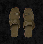 Light Green Artisan Leather Kolhapuri Sandals