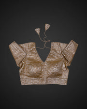 Tissue V Neck Deep Back Readymade Blouse