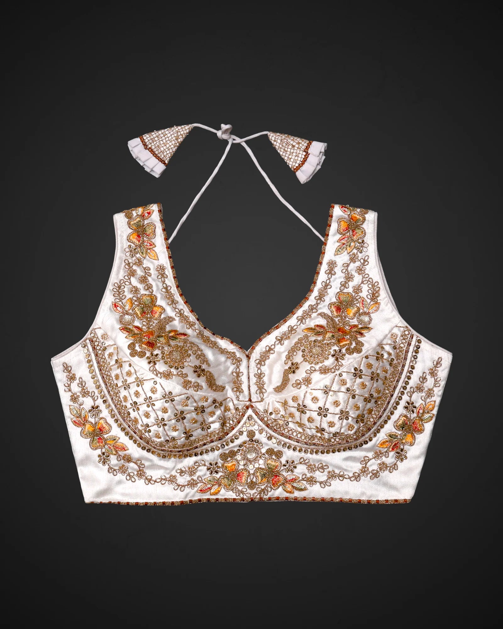 Italian Silk Embroidered Readymade Blouse