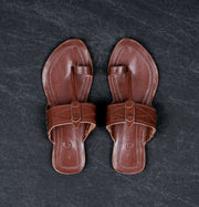 Premium Dark Brown Patent Kolhapuri Chappal