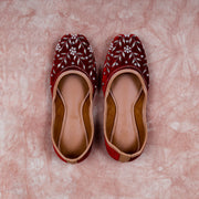 Maroon Velvet Two Tone Ethnic Jutti