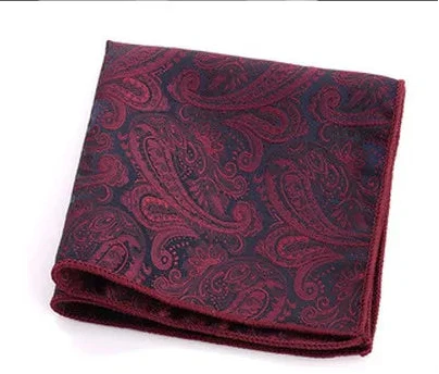 Burgundy Paisley Unisex Pocket Square