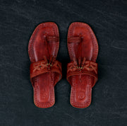 Dark Camel Leather Kolhapuri Sandals