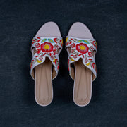 Two Tone Cream Handcrafted Heels
