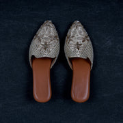 Cream Textured Artisan Ethnic Mules