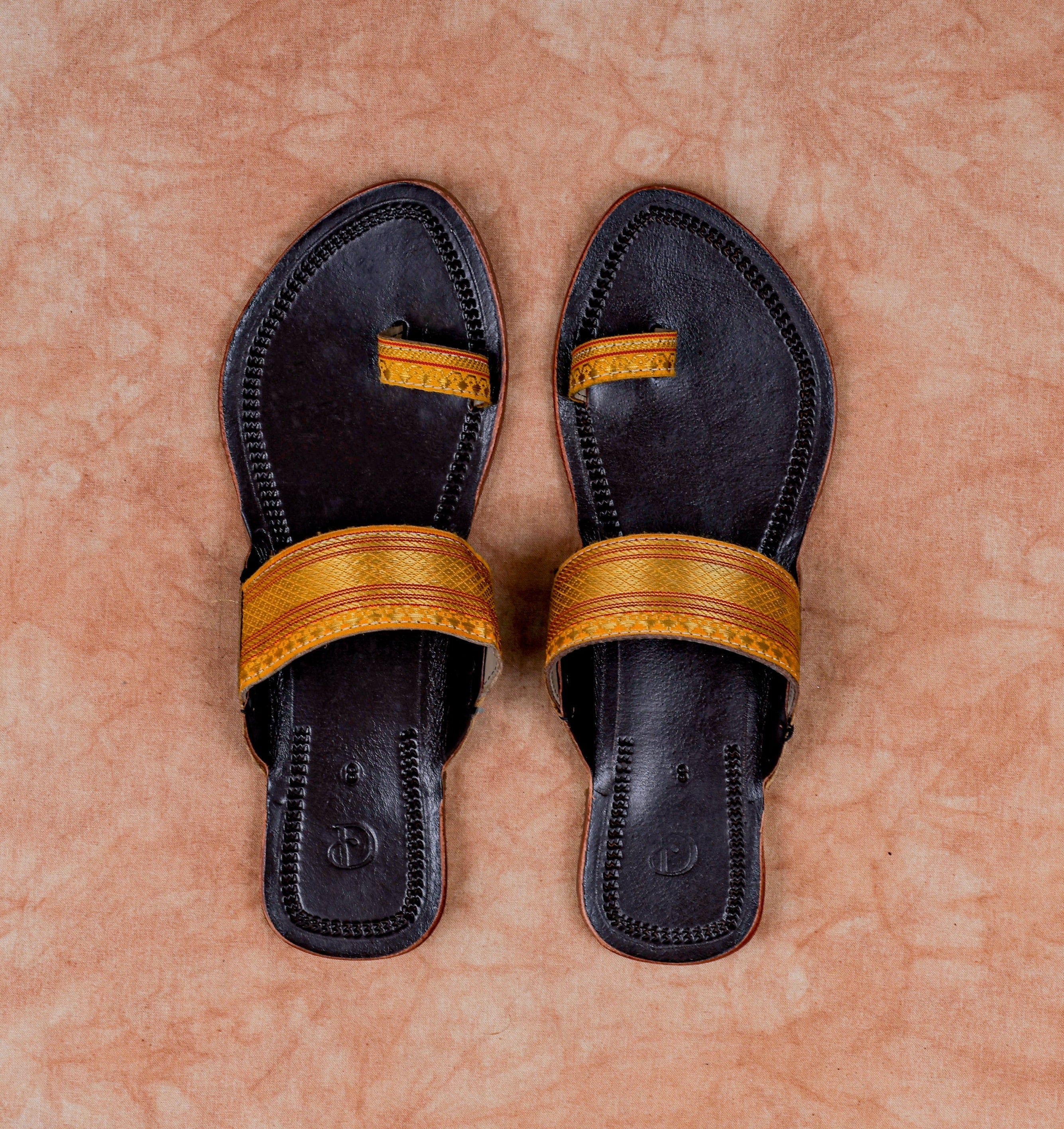 Dark Brown Soft Leather Open Toe Flats