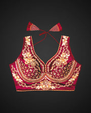 Italian Silk Embroidered Readymade Blouse