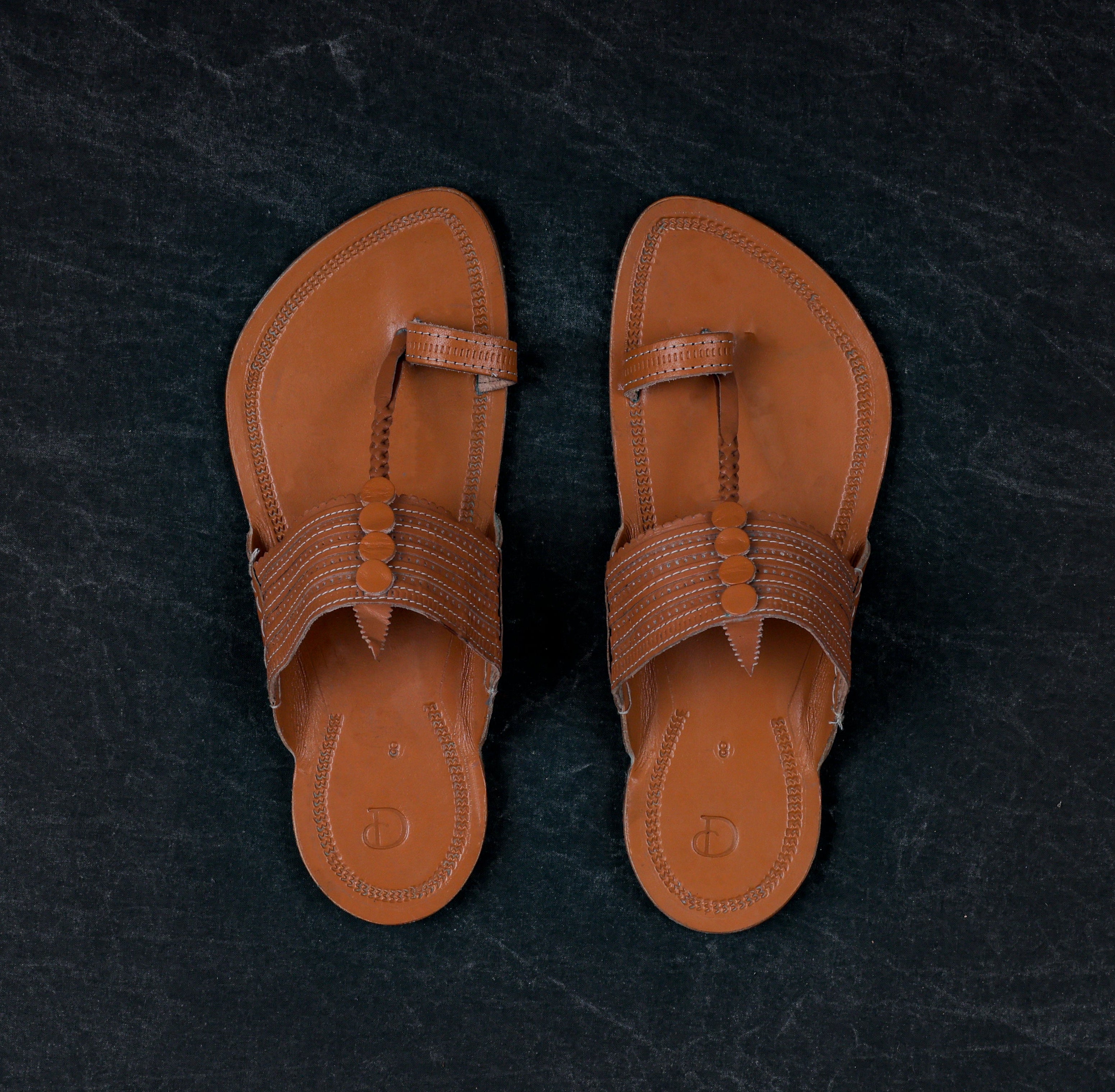 Tan Leather Kolhapuri Sandals