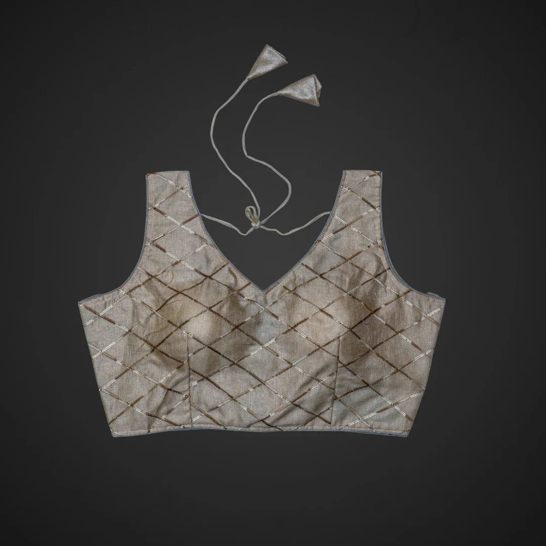 Silk Blouse with Intricate Sequin Work