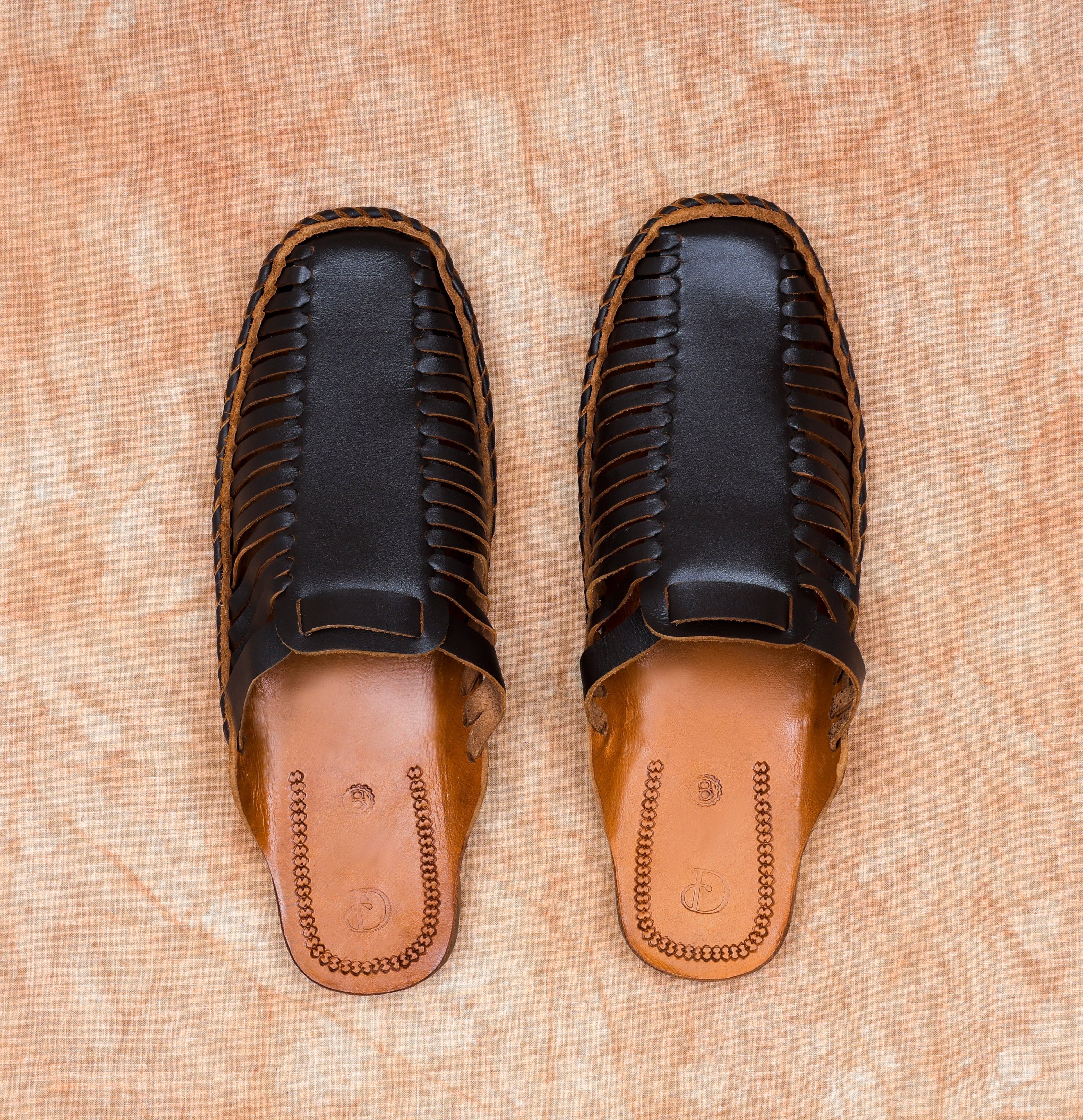 Brown Handcrafted Leather Ethnic Mules