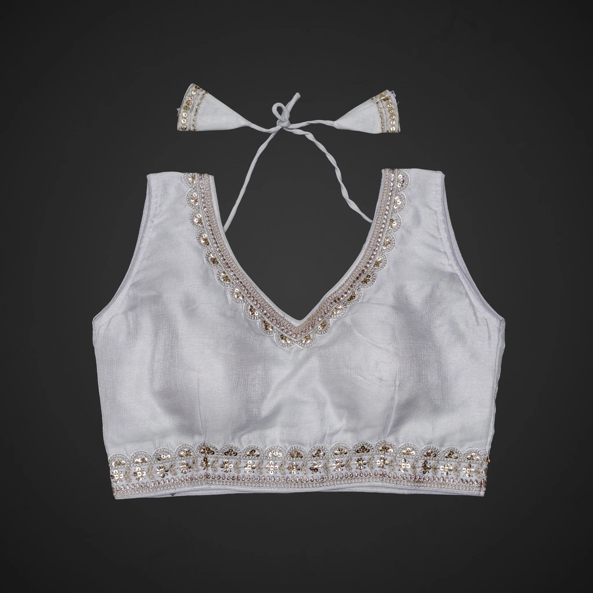 Phantom Silk V Neck Readymade Blouse