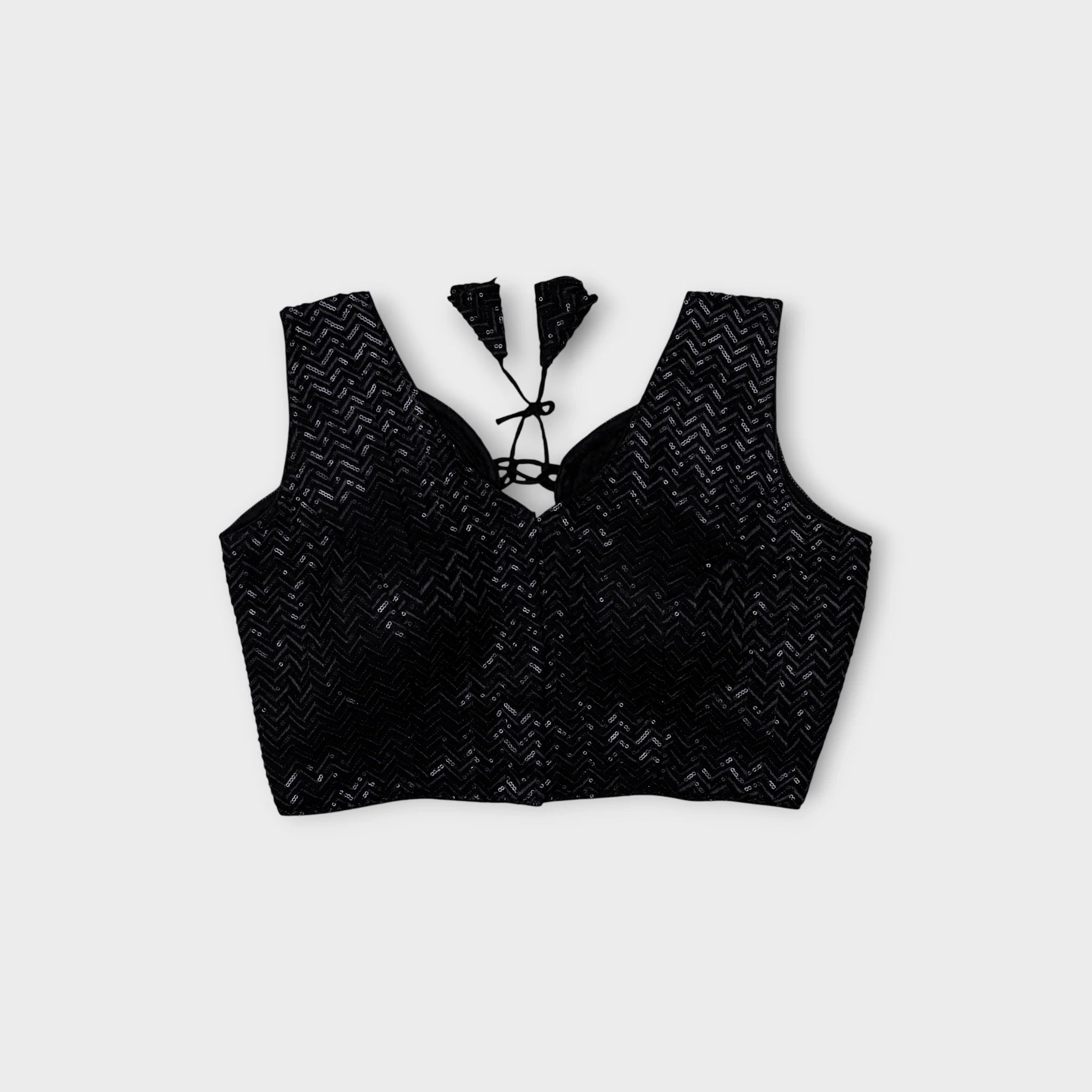 Georgette V Neck Cutout Readymade Blouse