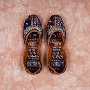 Textured Multicolor Handcrafted Jutti Flats