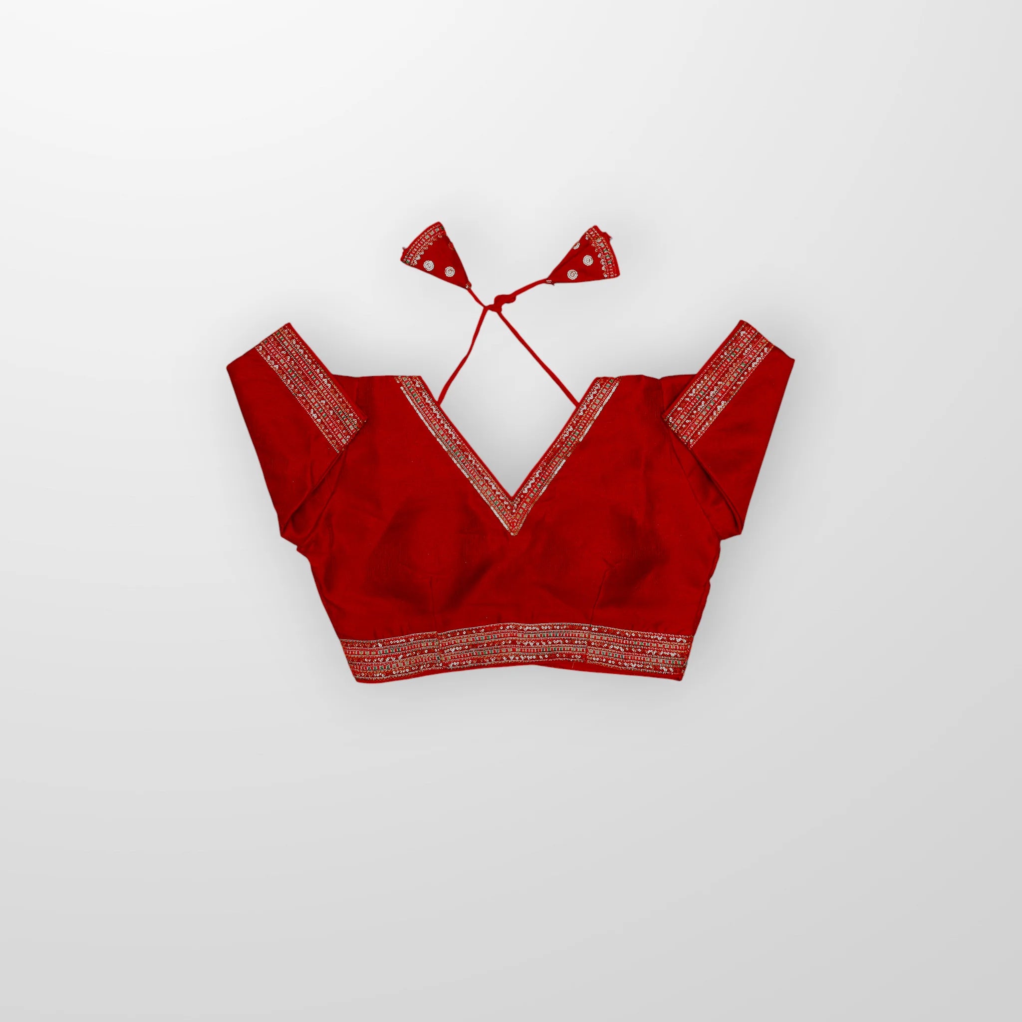 Phantom Silk Readymade V Neck Blouse