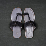 Grey Premium Leather Kolhapuri Sandals