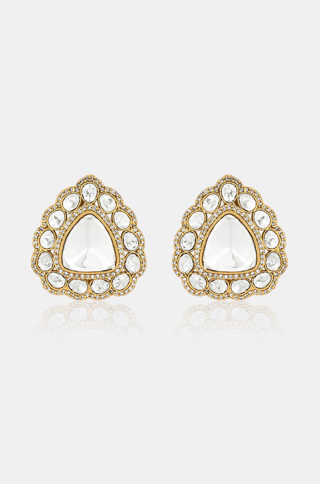 Radiant Polki Stud Earrings - Dyulokha