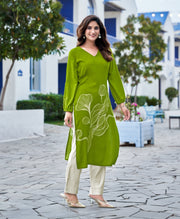 Geometric Botanical Pattern Kurta